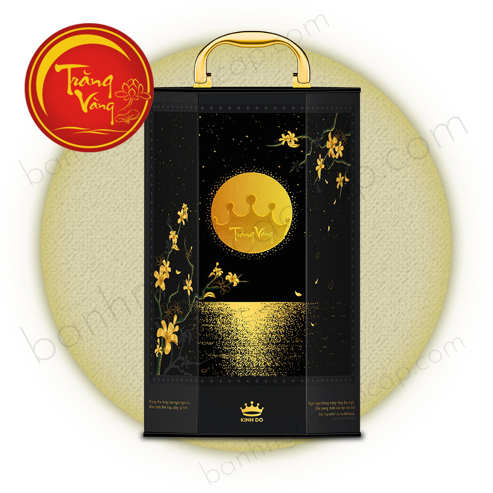 Bánh Trăng Vàng Quế Hoa Vọng Nguyệt Hộp 4 Bánh - Bánh Trung Thu Kinh Đô